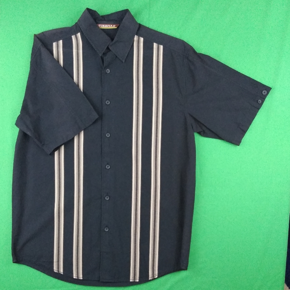 NEW Black Cubavera Button Down Short Sleeve Shirt
